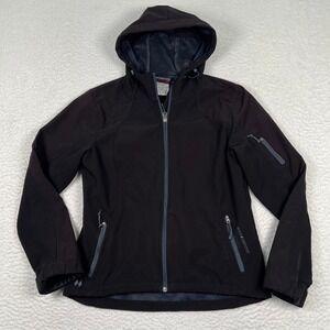 Black Diamond Softshell Jacket Womens Small Black Hooded Fleece Lined Full Zip